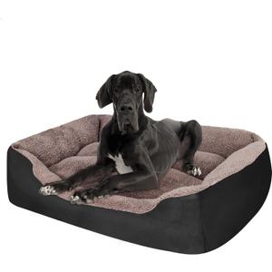 PUPPBUDD Dog Beds for Extra Large Dogs, Rectangle Washable Dog Bed Comfortable and Breathable Pet Sofa Warming Orthopedic Dog Bed for Jumbo Dogs, 32''x 24''x 6.7''