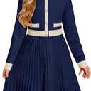 GRACE KARIN Girls Sweater Fall Dress Long Sleeve Knit A Line Contrast Casual Winter Dresses (10-12 Years)