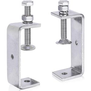 100MM C Clamps Stainless Steel Tiger Clamp Large 304 Stainless Steel C-Clamps Metal Tiger Clamp G Clamps with Stable Wide Jaw Opening for Assembly, Fastening, Gluing and Welding, 2 PCS (100mm-silver)