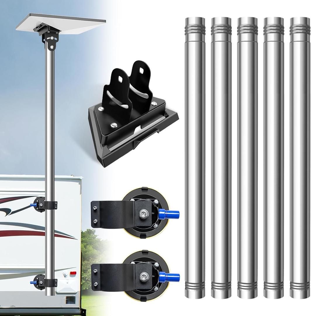 Starlink Mini Pole Mount, Lymorexan 8 Ft Starlink Mimi Mounting Kit with 4.5" Suction Feet, Removable Stainless Steel Pole, Suction Cup Mount/Accessories Suitable for RV, Van, Truck