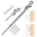 Muzata 50 Pairs 1/8" Cable Railing Hardware Kit Swage Toggle Turnbuckle for Wood Post T316 Stainless Steel Deck Cable Railing System Angle 180° Adjustable Stairs 100 Pack CK07