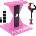Cheerleading Balance Trainer, Wooden Cheer Equipment Stunt Trainer Practice, Pink Cheer Flyer Stand Balance Board for Core Strength, Stability & Body Control, 12.2 inches x 11.22 inches x 12.2 inches