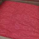 Christmas Quilt Set Twin Size Red Xmas Tree Snowflake Reindeer Lodge Cabin Quilted Patchwork Bedspread Coverlet 2-Piece Reversible Rustic Lightweight Christmas Comforter Bedding Set Bed Cover Blanket