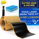 Pond Liner Seam Tape Kit - 30 Feet x 6 Inch - Double Sided Butyl Tape - Bond Seal or Repair EPDM PVC HDPE LDPE RPE LLDPE - Perfect for Small or Large Fish and Koi Ponds Waterfalls and Water Features