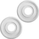 2 Pieces Ceiling Medallion Ceiling Fan Light Covers 12 1/2 OD x 3 7/8 ID x 3/4 P Smooth Ceiling Medallions for Light Fixtures Chandeliers Fan Medallion Round Ceiling Medallion Ring (White)