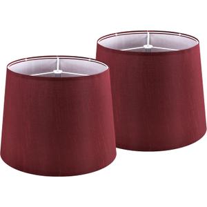 GOSO Drum Burgundy Lamp Shades Set of 2 Medium Charming Retro Red,111310 Inches Spider Art Deco Lampshades for Table Lamps,Floor Lamp Replace Decora Bedroom,Dining Room,Living Room,Simple Assembly (Burgundy Natural Faux Silk)