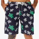 KAILUA SURF Mens Swim Trunks Long, Quick Dry Boardshorts, 9 Inches Inseam Bathing Suits with Mesh Lining Sea Turtle 2XL