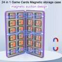 QIANRENON 24 in 1 Game Cassette Magnetic Organizer Case Micro SD Game Card Storage Case, Holds 24 Switch Card+24 MicroSD Card, Storage NDS Switch OLED Switch Lite Card, Purple (Starry Sky Pattern)