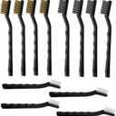 12 Pack Cleaning Brush Set, All Purpose Cleaning Brushes, Including 4 Nylon Brushes,4 Brass Brushes,4 Stainless Steel Brushes