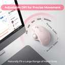 seenda Wireless Trackball Mouse, Ergonomic Bluetooth Rollerball Mouse Rechargeable, 3 Device Connection Optical Mice Adjustable DPI Thumb Control Mice Compatible for PC/Laptop/Windows/Mac - Rose Pink