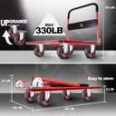 Push Cart Dolly by Wellmax, Moving Platform Hand Truck, Foldable for Easy Storage and 360 Degree Swivel Wheels with 330lb Weight Capacity, Red Color