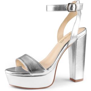 MERUMOTE Women's Fashion Platform Sandals Block Heels Wedding Summer Dress Shoes (8.5)