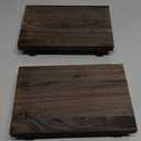 2 PCS Wood Pedestal Stand Risers for Decor, Small Wooden Tray Farmhouse Bathroom Decor for Soap Bottle Plant Makeup Candles Towels Jewelry, 9 x 5.9 x 1.57 Inch