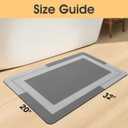 ACCUMTEK Non Slip Bath Mat, Thin Bathroom Rugs Fit Under Door, Quick Dry Bath Mats, Machine Washable Bath Rugs for Bathroom, Bathtub & Kitchen, Grey/Bordered/32 x20