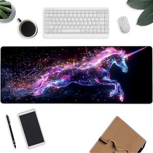 Cute Unicorn Mouse PadAstral Keyboard MatLaptop Computer Protector with Non-Slip Rubber BaseLarge Extended MousePads Gifts for Desk Office HomeDeskmat Decor 31.5" x 11.8"