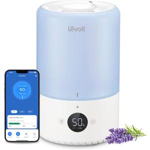 LEVOIT Dual 200S Smart Humidifiers for Bedroom, Top Fill, Customize Humidity for Home, Baby Nursery & Plants with Humidistat, Essential Oil Diffuser, Schedule, Timer, APP & Voice Control, 3L, Blue