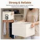 StorageWorks Fabric Closet Organizers and Storage Bin, Foldable Shelf Baskets for Organization and Storage, Beige, 3-Pack, Extra Large