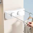 MUSTORN Retractable Clothesline Indoor, Non-Sagging Twin Clothes Line Retracting Outdoor Heavy Duty Clothes Drying Laundry Line Wall Mounted Stainless Steel Double Line-13.8 ft(White)