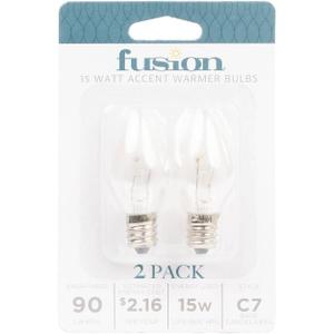 Fusion 2pk 15W Light Bulbs for Wax Warmers 7 count Fusion 2pk 15W Light Bulbs for Wax Warmers 7 count