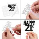 4 x 18pcs Black Glitter Happy 21st Dessert Cupcake Topper Pick for Funny Legend Since 2004 Theme Decor Supplies Men Women Happy 21 Birthday Party Decoration