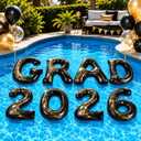 Unittype Graduation Pool Party Decorations Grad 2026 Pool Floats Gold Glitter Inflatable Floating Letter Number PVC 20x15 Inch for Congrats Class of 2026 Photo Prop Decor