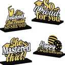 4 Pcs Black and Gold 2026 Grad Table Centerpieces, Wooden 2026 Graduation Centerpieces, Class of 2026 Signs for High School, College, Congrats Grad Graduation Party Decor Supplies