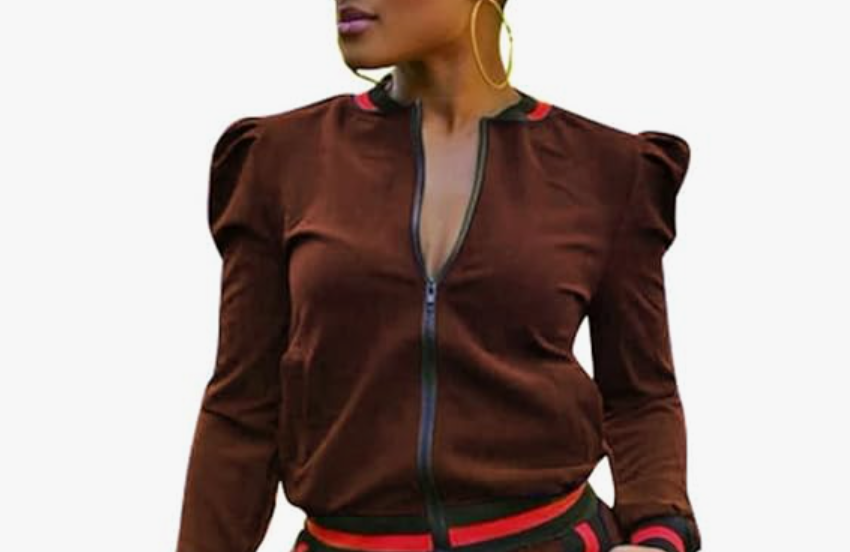 Akmipoem Jogger for Women Long Sleeve Zipper Jacket , Size  M