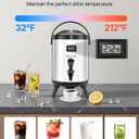 VEVOR Insulated Beverage Dispenser, 1.5 Gal/6L Stainless Steel Thermal Drink Server with Spigot & Temp Display, Suitable for Hot and Cold Drinks, for Tea Coffee Water in Cafes & Restaurants, Silver