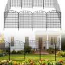 48in Extra Tall Garden Fence, 10-Panel Metal Animal Barrier, 24ft Long No Dig Temporary Fencing for Yard, Reusable Defense for Big Dogs & Privacy