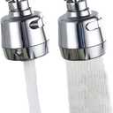 Huazhi 360 Swivel Kitchen Sink Faucet Aerator Faucet Sprayer Attachment Tap Aerator Faucet Nozzle Faucet Head 55/64'' Female Thread for Kitchen, Bathroom Faucet (Shorter Style 1PC,Adapter Included)