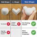 Silicone Corner Protectors for Baby Proofing Soft Adhesive Corner Guards for Tables & Furniture, Child Safety Edge & Corner Bumpers. Protects Toddlers from Sharp Edges (12 Pack/White)