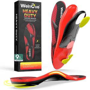 High Arch Support Insoles Men Women Heavy Duty Support Insole Anti-Fatigue Orthotic Inserts for Plantar Fasciitis Flat Feet Pain Relief Standing All Day (M-W: 8-9-265MM)