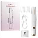 Dermaplane for Women Face Eyebrow Trimmer Peach Fuzz Facial Hair Removal with Led Light 3 Speeds Rechargeable Dermaplaning Tool with 4 Replaceable Blades(Gold)