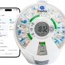 Bluetooth Automatic Pill Dispenser with App, 21 Individual Pods Medication Organizer for Seniors & Caregivers with Tracks Adherence History, Alarms & Light Alerts, Key Lock, for Vitamins Supplements