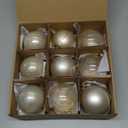 Glass Christmas Ball Ornaments, Set of 9, 3' Hanging Christmas Baubles for Xmas Tree Decoration, Wedding Party Gift