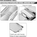 463230515 Grease Tray Replacement Parts for Charbroil Grill Parts 463240115 463230514 463230710 Adjustable Drip Tray 5 / 6 Burner Catch Pan G416-0015-W1 G651-1200-W1A Grill Parts with Pan Tank Shield