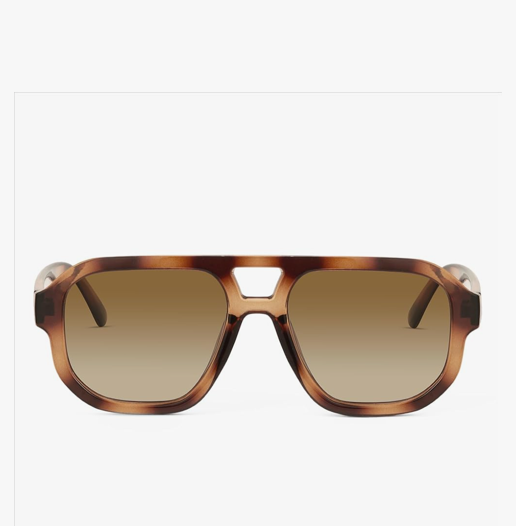 livho Trendy Polarized Square Aviator Sunglasses Women Men Square Eyewear Frame, Retro Sun Glasses for Women Men 2025 Shades