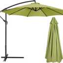 10 FT 6/8 Rib Umbrella Canopy Replacement Outdoor Market Patio Table Umbrella Strong and Thicck Canopy Cover for Backyard Garden Courtyard Swimming Pool Lawn (Canopy ONLY) (Agate Green)