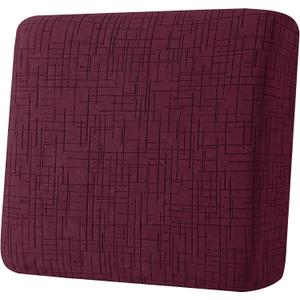 Super Stretch Couch Cushion Covers, Non Slip Cushion Covers for Pets, Sofa Cushion Covers Washable, Soft Thick Fabric, with Elastic Bottom(1 Piece Chair Cushion Cover, Burgundy)