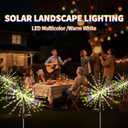 Solar Garden Lights Outdoor Waterproof (2 Pack),Solar Landscape Lighting,300LED Firework Lights for Garden, Pathway, Party & Christmas,Warm White