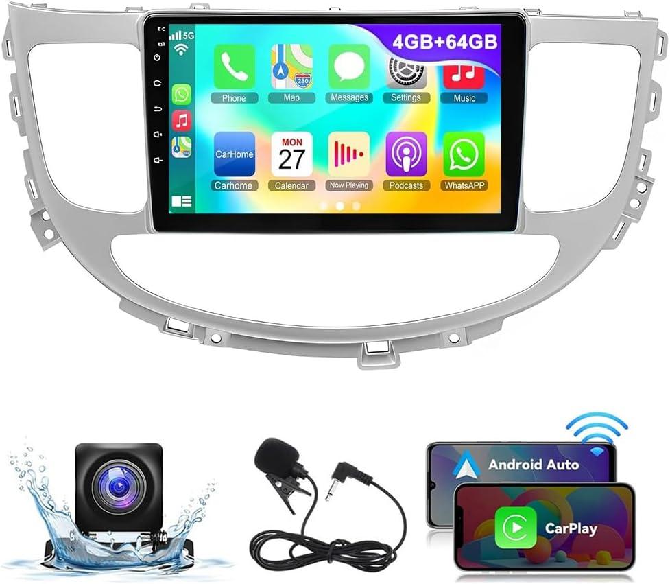 Android 13 Car Radio Stereo for Hyundai Genesis Sedan 2009-2014 Carplay and Android Auto 9 inch Touch Screen Car Stereo WiFi GPS Navigation Bluetooth Head Unit SWC + AHD Backup Camera [4+64G]