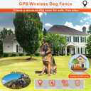 GPS Wireless Dog Fence,Electric Pet Fence with Pet Containment System,Waterproof Rechargeable Dog Collar for Most of Dogs,Adjustable Warning Strength,Radius 33-999 Yards
