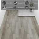 Vinyl Flooring Roll 107 sq.ft | 3'4"W x 32'10"L, PVC Leather-Like Linoleum Floor Covering, Waterproof Durable Heavy Vinyl, Easy to Install with Tape, Removable- No Adhesive Backing, Blocky Grey