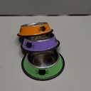 3 Pcs Non-Slip Stainless Steel Small Cat Food Bowls - Unbreakable, Thicken 7 Oz Cat Dishes - Indoor, Removable Rubber Base, Easily Clean, Lovely Color (Purple, Green, Orange)