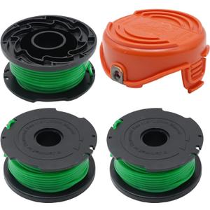 SF-080 GH3000 Trimmer Replacement Spools Replacment for Black & Decker SF-080-BKP LST540 GH3000R LST540B 20ft 0.080" Weed Eater Auto Feed Single Line (3 Spool - 1 Cap)