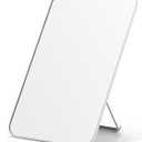 OMIRO Desk Makeup Mirror, 8 x 5 inches Table Mirror with Foldable Stand and Hanging Hole for Shaving and Travelling, White, 2 Packs
