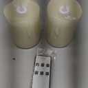 TECHLONG Flameless Candles Battery Operated with Remote Timer, 3D Moving Flame Flickering, Last 600+ Hours Battery Candles, 3" x 4" Ivory Real Wax Electric LED Candle for Wedding Party, Set of 2