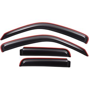 Lightronic Extra Durable Clip-on in-Channel Auto Vent Window Visor, Fits 2002-2007 Jeep Liberty, UV Protection Rain Guard, Original Window Deflector, No-Drill Easy Install, Dark Smoke, 4-Pcs