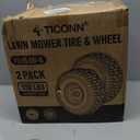 TICONN 2PK 15x6.00-6nhs Lawn Mower Tires, Pneumatic Front Tire and Wheel Assemblies, 3" Centered Hub and 3/4" Bushings, 550lbs Load Capacity (Silver)