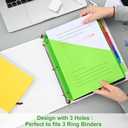 8-Tab Binder Dividers - Index Pockets Divider for 3 Ring Binders, 3-Hole Plastics Sheets Protectors for US Letter Size in 0.5'', 1'', 2'', 3 inch Binders, 8 Colors (XY004) (6 Packs)